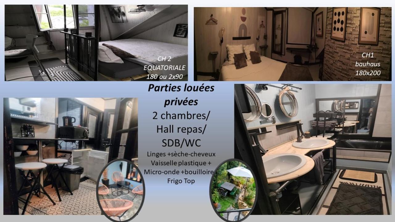 2Ch 4Pers Matelas M De Forme Kitchenette Sdb Wc Au Calme Cote Jardin チュール エクステリア 写真